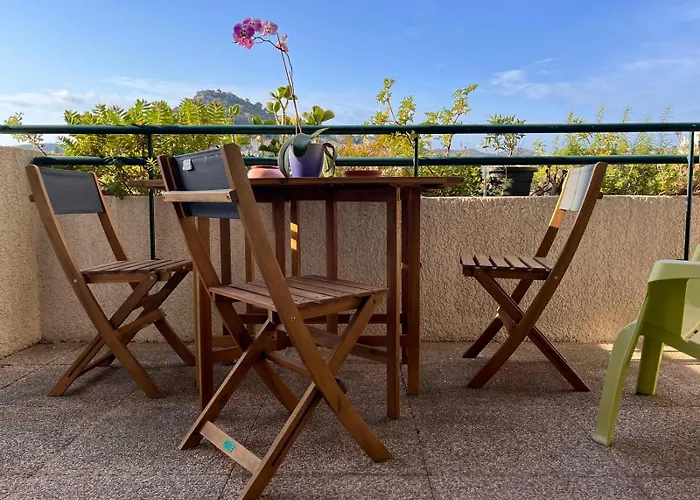 T2, 4 Pers Max, Terrasse Avec Vue Et Parking Prive, Proche Centre Et * Hyères